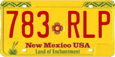 NM license plate 783RLP