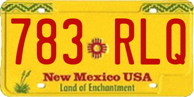 NM license plate 783RLQ