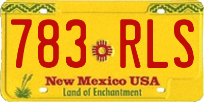 NM license plate 783RLS