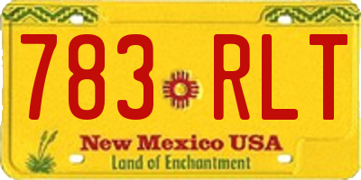 NM license plate 783RLT