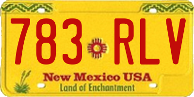 NM license plate 783RLV