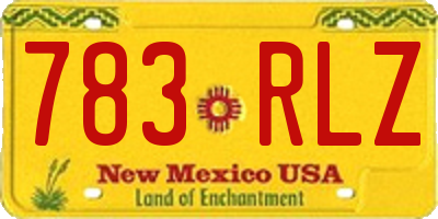 NM license plate 783RLZ