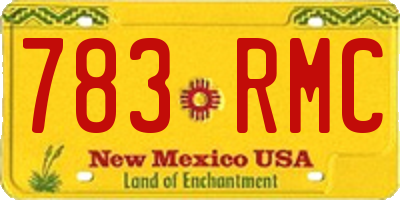 NM license plate 783RMC