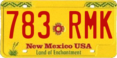 NM license plate 783RMK