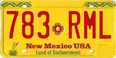 NM license plate 783RML