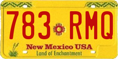 NM license plate 783RMQ
