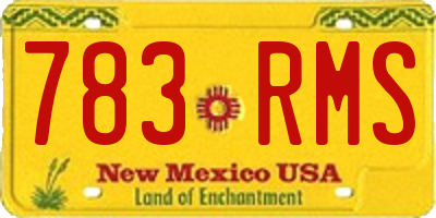 NM license plate 783RMS