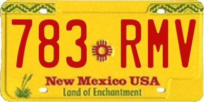 NM license plate 783RMV