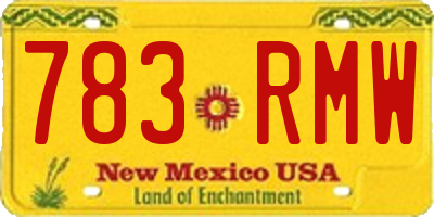 NM license plate 783RMW