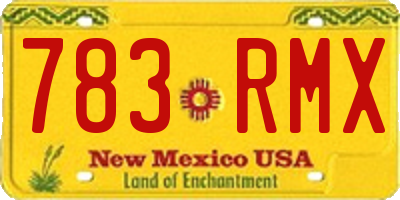NM license plate 783RMX