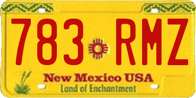 NM license plate 783RMZ