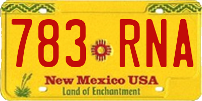 NM license plate 783RNA