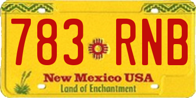 NM license plate 783RNB