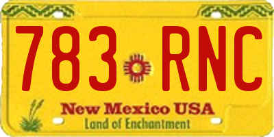 NM license plate 783RNC