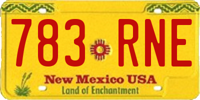 NM license plate 783RNE