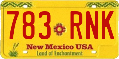 NM license plate 783RNK