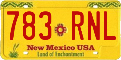 NM license plate 783RNL