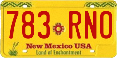NM license plate 783RNO