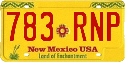 NM license plate 783RNP