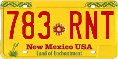 NM license plate 783RNT