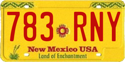 NM license plate 783RNY