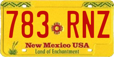 NM license plate 783RNZ