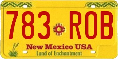 NM license plate 783ROB