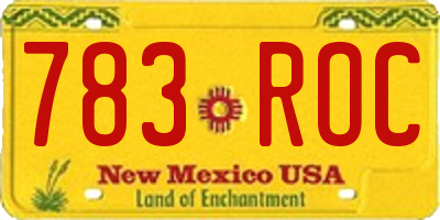 NM license plate 783ROC