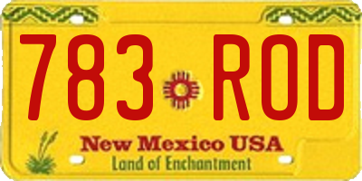 NM license plate 783ROD