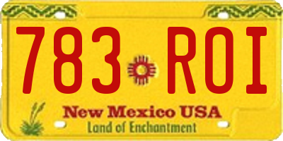 NM license plate 783ROI