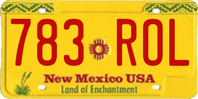 NM license plate 783ROL