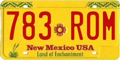 NM license plate 783ROM