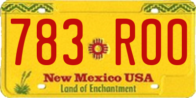 NM license plate 783ROO