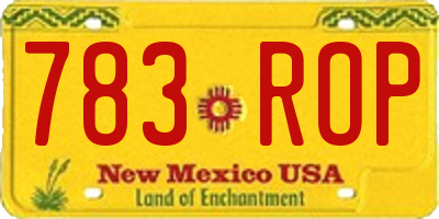 NM license plate 783ROP