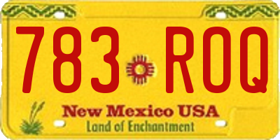 NM license plate 783ROQ