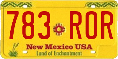 NM license plate 783ROR