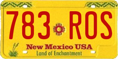 NM license plate 783ROS