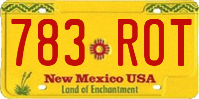NM license plate 783ROT