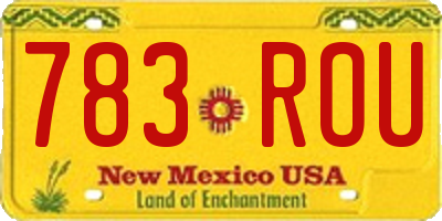 NM license plate 783ROU