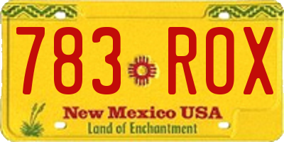 NM license plate 783ROX