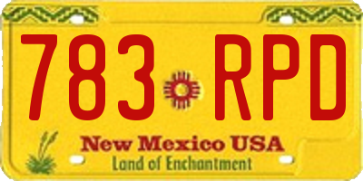 NM license plate 783RPD