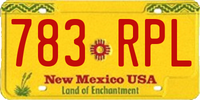 NM license plate 783RPL