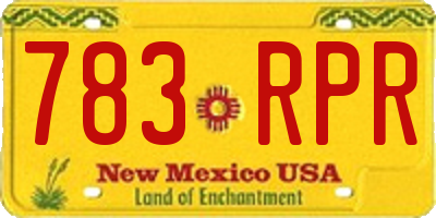 NM license plate 783RPR