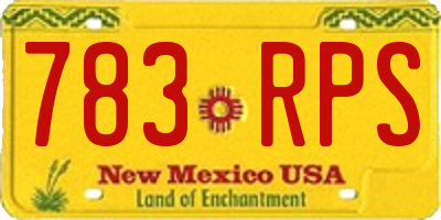 NM license plate 783RPS
