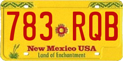 NM license plate 783RQB