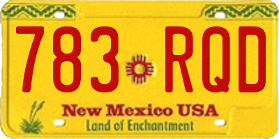 NM license plate 783RQD