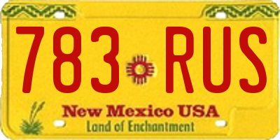 NM license plate 783RUS