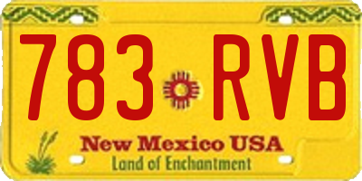 NM license plate 783RVB