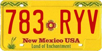 NM license plate 783RYV