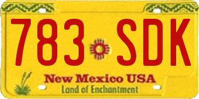 NM license plate 783SDK